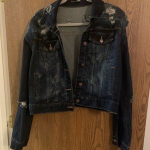 FashionNova distressed jean jacket